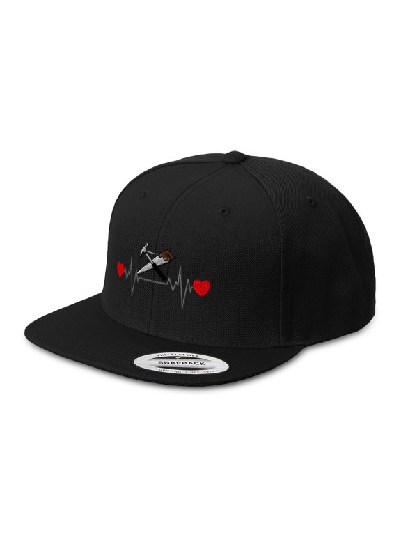 Snapback Baseball Hat Carpenter Lifeline A Embroidery Acrylic Cap Snaps Black One Size