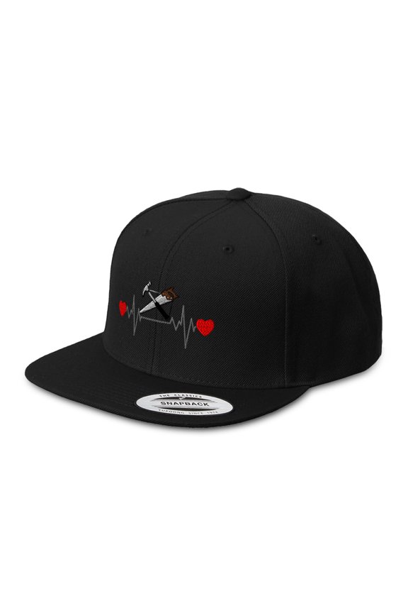 Snapback Baseball Hat Carpenter Lifeline A Embroidery Acrylic Cap Snaps Black One Size