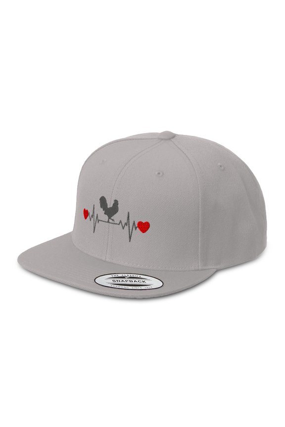 Snapback Baseball Hat Rooster Lifeline B Embroidery Acrylic Cap Snaps Silver One Size