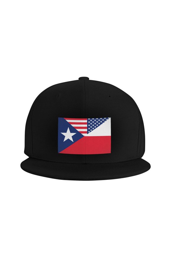 Snapback Hat America Texas Flag Adjustable Flat Bill Brim Hat for Men Women Casual Wear Black