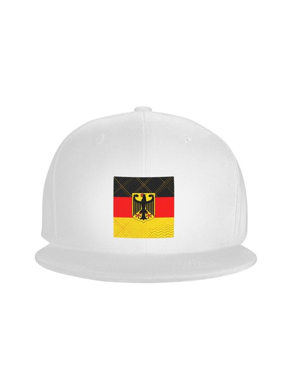 Snapback Hat Flag Of Germany Adjustable Flat Bill Brim Hat for Men Women Casual Wear Black