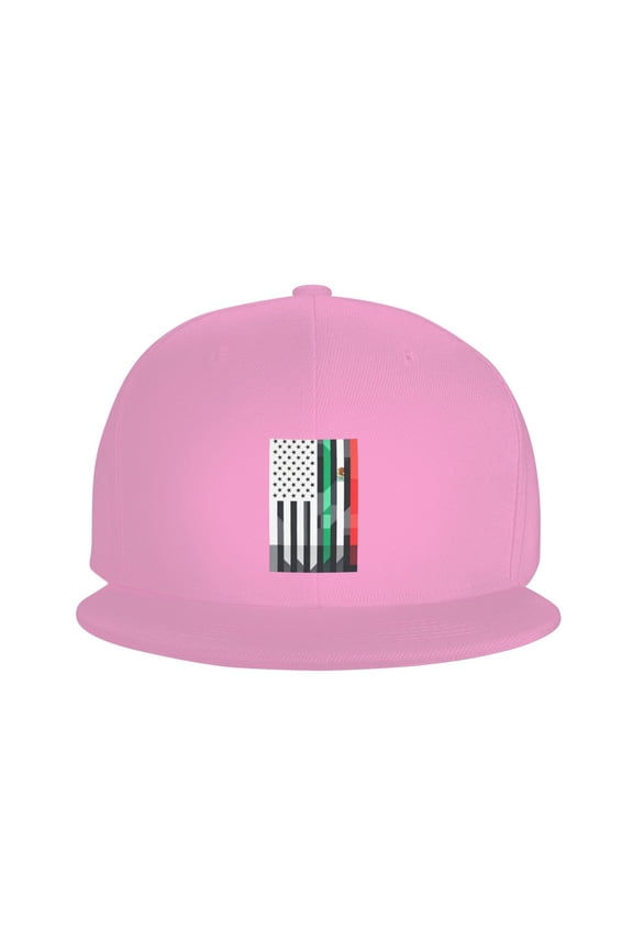 Snapback Hat Mexican Roots Flat Brim Adjustable Baseball Cap for Men Women Trucker Hat Pink