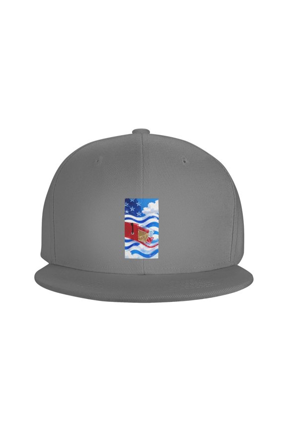 Snapback Hat Postal Worker Us Flag Adjustable Flat Bill Brim Hat for Men Women Casual Wear Gray