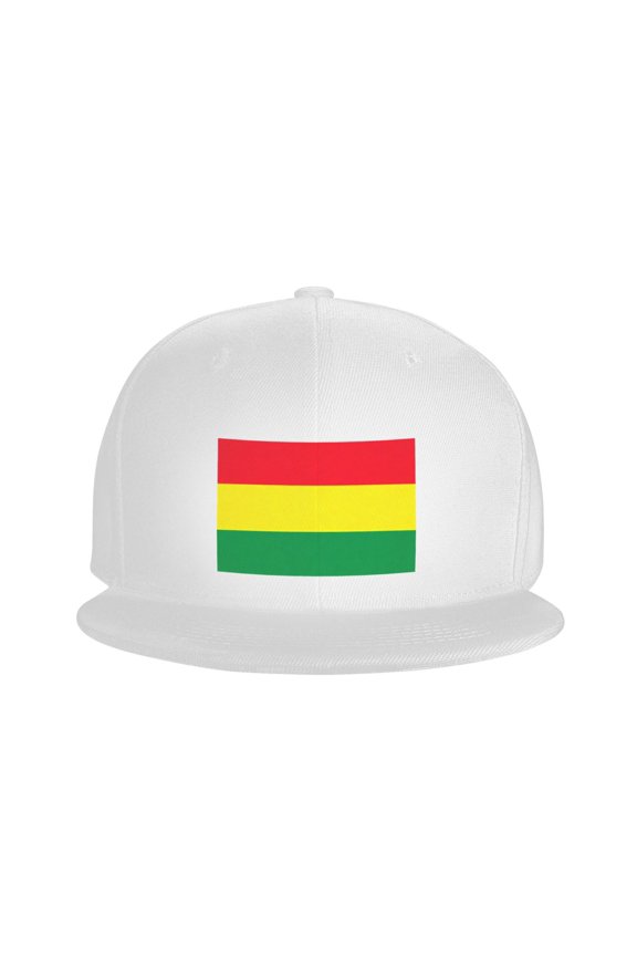 Snapback Hat Reggae Flag Adjustable Flat Bill Brim Hat for Men Women Casual Wear Black