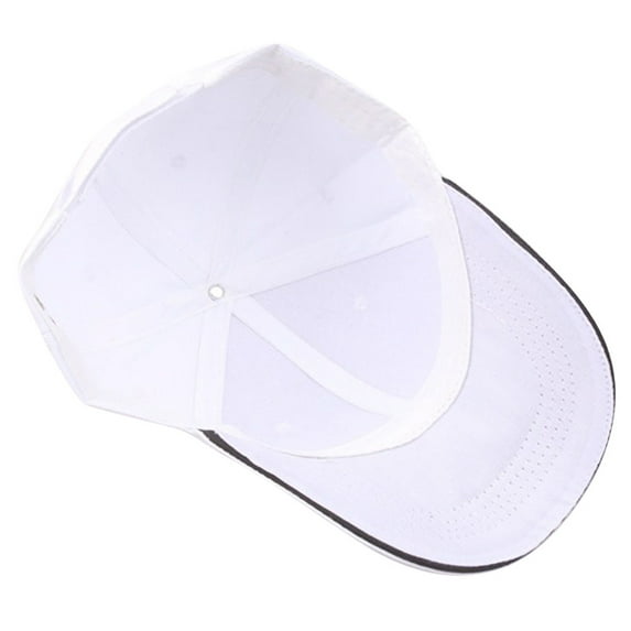 Snapback Hat, Unisex Baseball Cap, Adjustable Dad Hat for Men and Women, Cotton Blend Solid Color Cap for Outdoor Sports, Casual Streetwear, and Daily Sun Protection-White