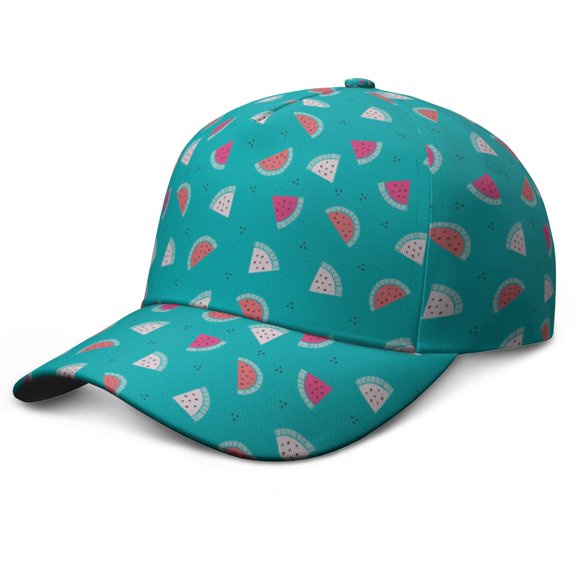 Snapback Hat Watermelon Cute Summer Fruit Tropical Pattern Print Aesthetic Watermelon Lovers Sunshine Beach Summer Party Fresh Geometric Refresh Washed Cap
