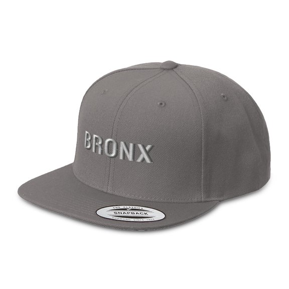 Snapback Hat for Men Flat Brim Hats New York City Bronx Borough A Embroidery Embroidered Flat Bill Hat Acrylic Dark Grey Design Only