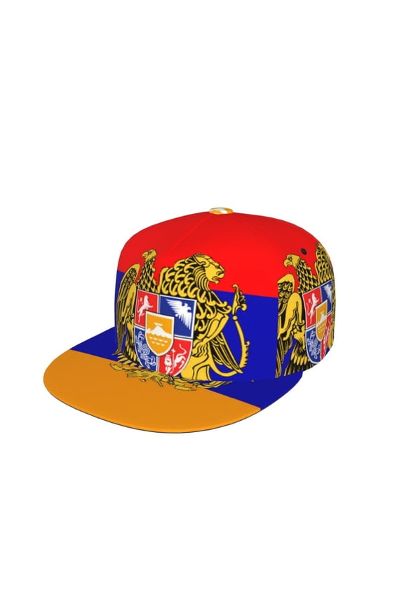 Snapback Hats For Men Women Armenian National Emblem Flat Bill Brim Baseball Cap Printed Hat