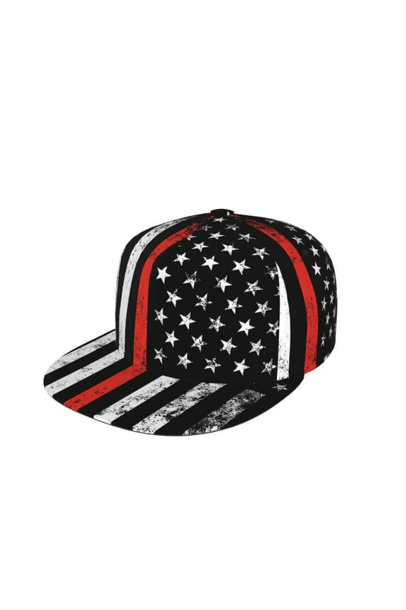 Snapback Hats For Men Women Firefighter Firefighting Flag Flat Bill Brim Baseball Cap Printed Hat