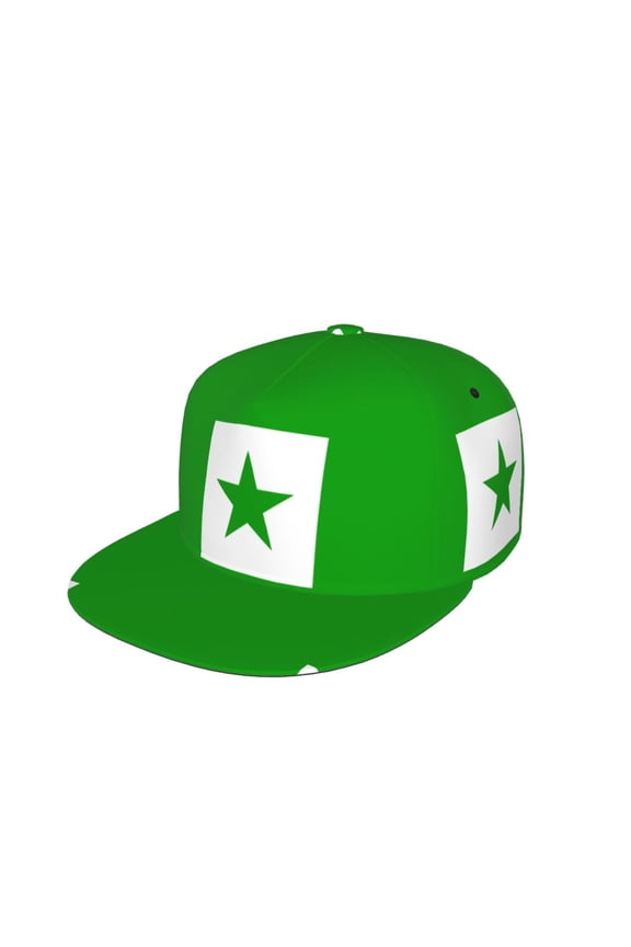 Snapback Hats For Men Women Flag Of Esperanto Flat Bill Brim Baseball Cap Printed Hat