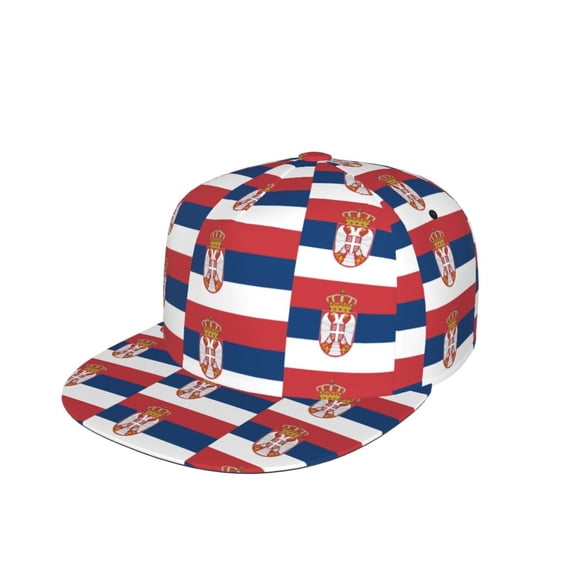 Snapback Hats For Men Women Serbian Flag Flat Bill Brim Baseball Cap Printed Hat