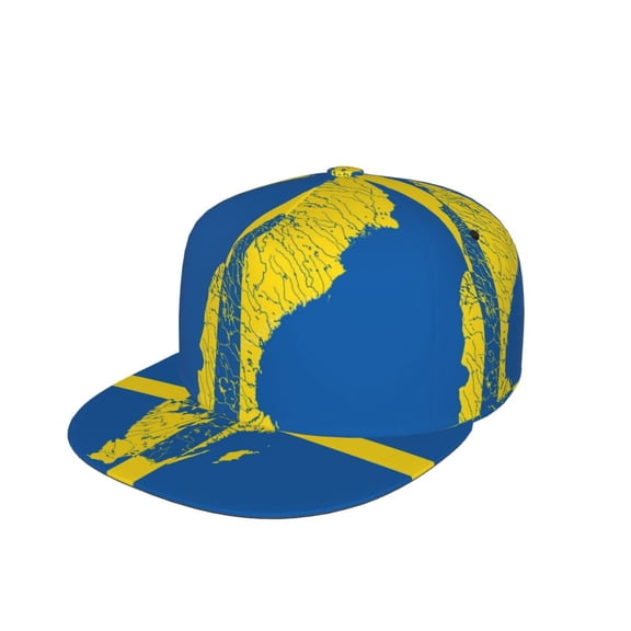 Snapback Hats For Men Women Sweden Map Flag Flat Bill Brim Baseball Cap Printed Hat