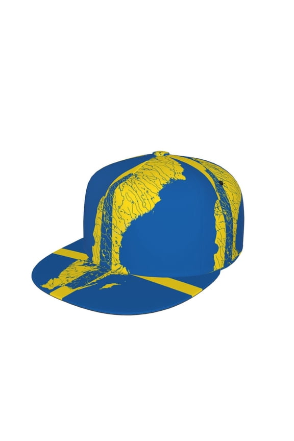 Snapback Hats For Men Women Sweden Map Flag Flat Bill Brim Baseball Cap Printed Hat