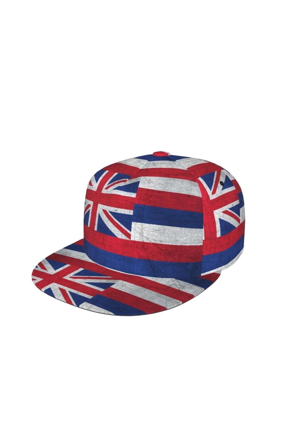 Snapback Hats For Men Women Vintage Hawaiian Flag Flat Bill Brim Baseball Cap Printed Hat