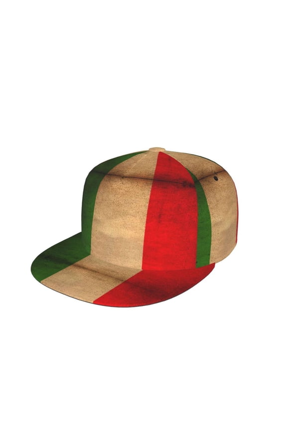 Snapback Hats For Men Women Vintage Italian Flag Flat Bill Brim Baseball Cap Printed Hat