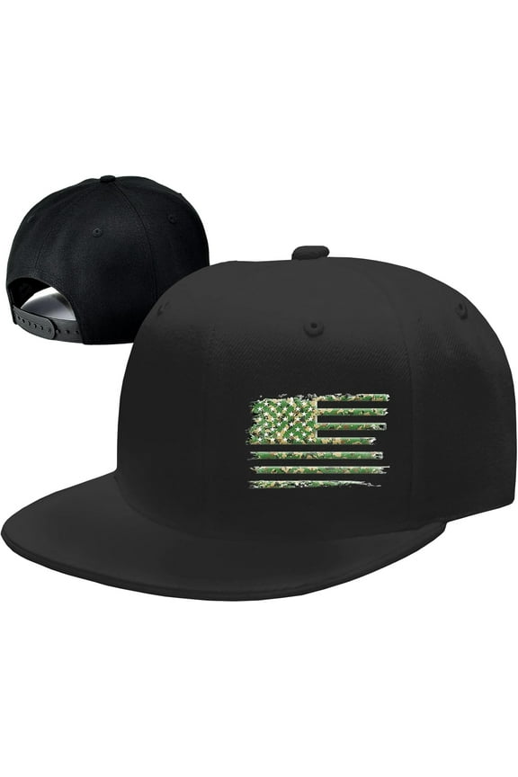 Snapback Hats for Men Flat Bill American Flag Hats for Men Women Camouflage Fitted hat for Mens Baseball Cap Adjust Black Cool Trucker Caps for Boys Teen Patriotic Accessories Gifts