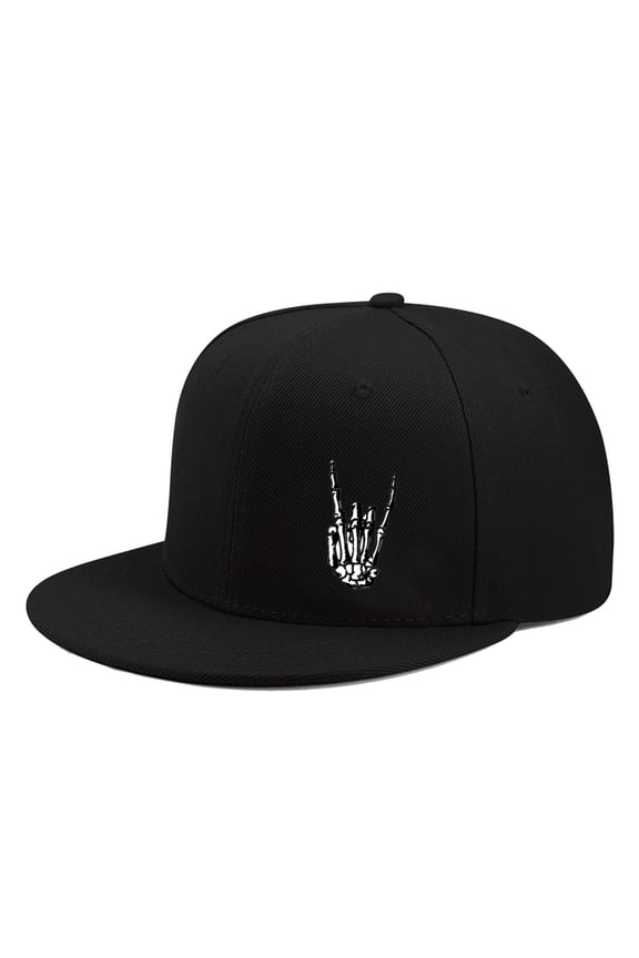 Snapback Hats for Men Baseball Cap Adjustable Flat Bill Trucker Dad Gift Skull Hat
