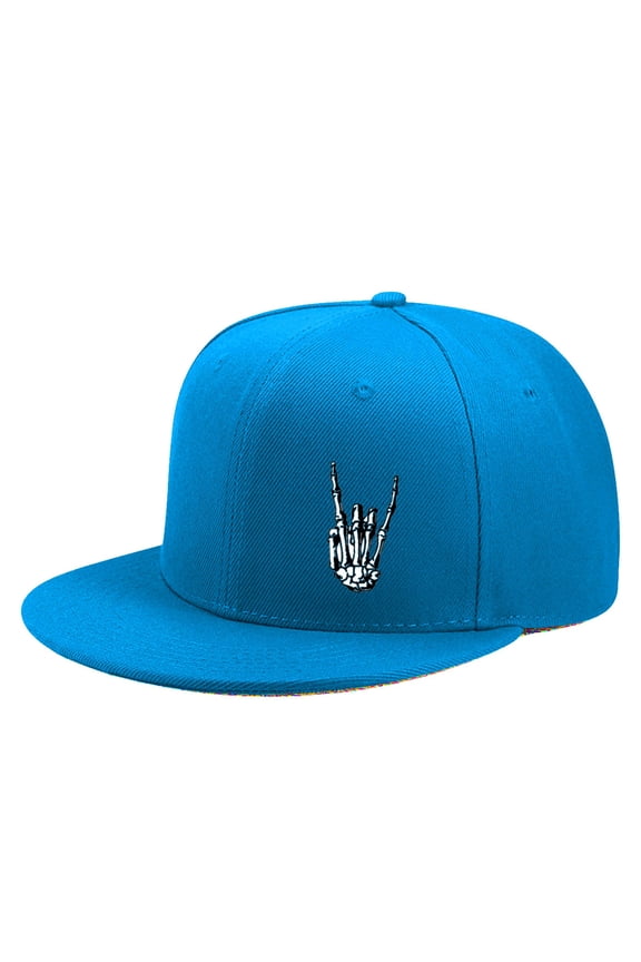 Snapback Hats for Men Baseball Cap Adjustable Flat Bill Trucker Dad Gift Skull Hat