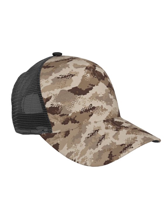Snapback Trucker Hat Desert Digital Camouflage Breathable Mesh Baseball Cap