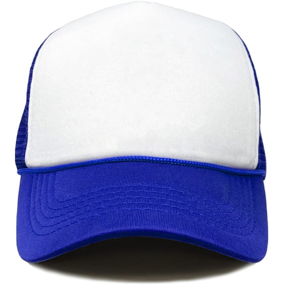 Snapback Trucker Hat - White/Royal Blue