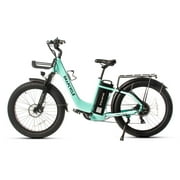 Snapcycle Pegausus Electric Bike for Adults, 750W Peak Motor, 28MPH with 26" x 4.0 Fat Tire Step-Thru Ebike, 48V 15AH Removable Battery, Blue