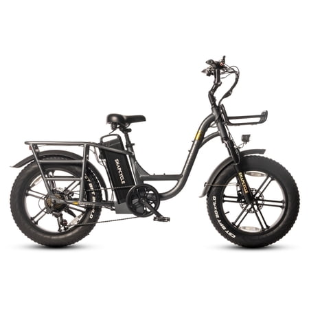 Snapcycle Infinity 20X4'' Fat Tire Step-Thru Electric Cargo Bike 750W,48V 15AH Battery,28MPH,UL,Gray