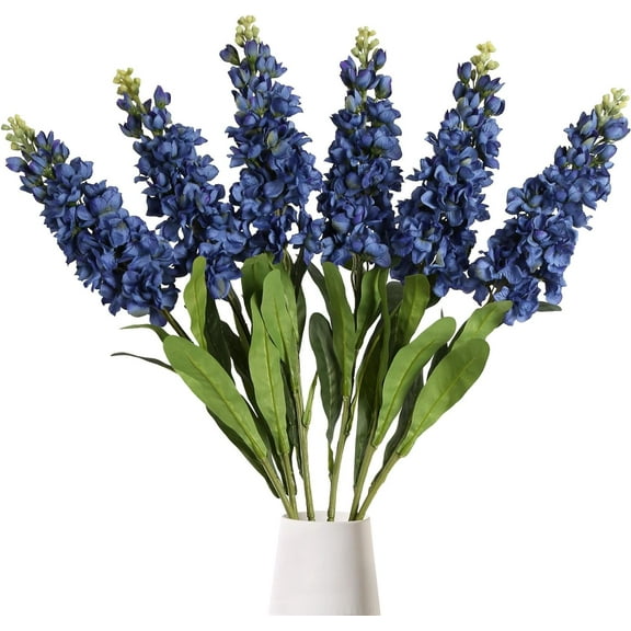 Snapdragon Artificial Flowers 3.5" Delphinium Fake Flowers Royal Blue Long Stem Silk Flowers Antirrhinum Majus Faux Flowers for Home Garden Wedding Decor Floral Arrangement (Royal Blue)