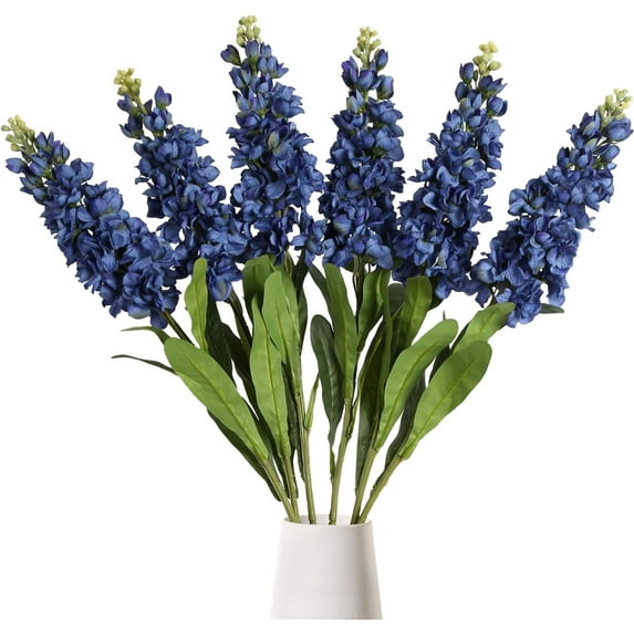 Snapdragon Artificial Flowers 3.5" Delphinium Fake Flowers Royal Blue Long Stem Silk Flowers Antirrhinum Majus Faux Flowers for Home Garden Wedding Decor Floral Arrangement (Royal Blue)