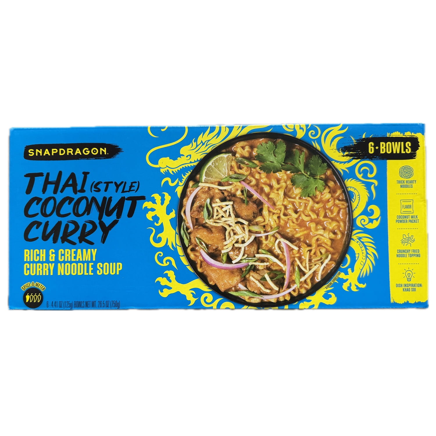 Snapdragon Thai Style Coconut Curry Noodle Soup, 4.41 Ounce (Pack of 6)