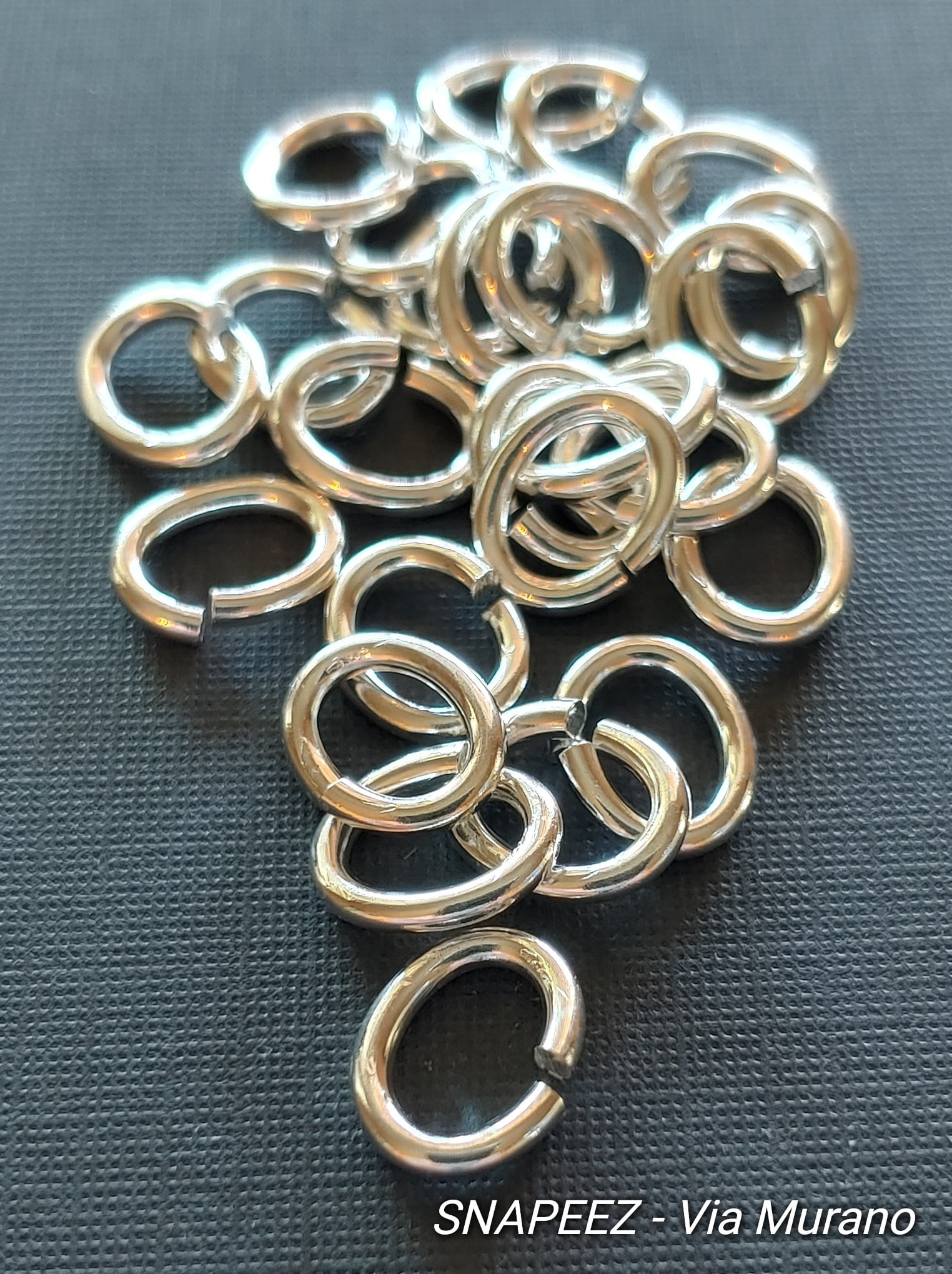 Snapeez II ULTRAPLATE 99.9% Pure Silver Plate Oval Ring Hard Open Jump Ring 10x8mm Heavy Gauge (Pk 25) Jump Rings. The Ultra Secure No Solder Jump Ring. Made in USA.