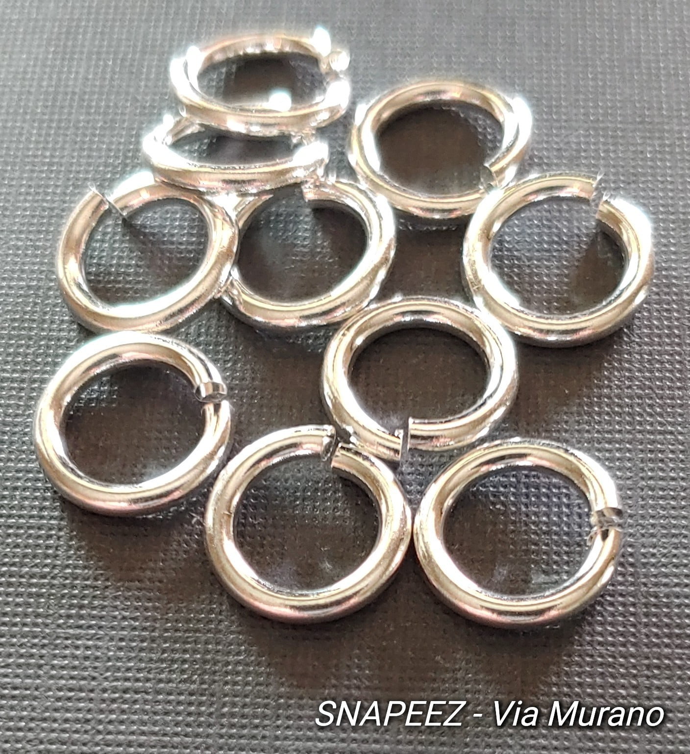 Snapeez II ULTRAPLATE 99.9% Pure Silver Plate Ring Hard Open Jump Ring 14mm Heavy Gauge (Pk 10) Jump Rings. The Ultra Secure No Solder Jump Ring. Made in USA.