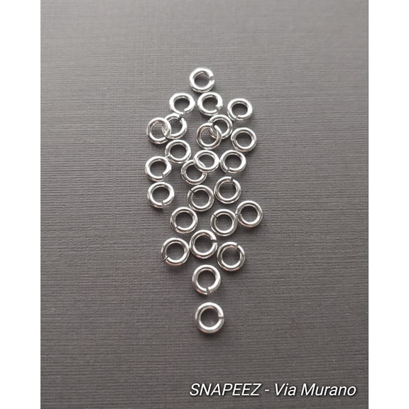 Snapeez II ULTRAPLATE 99.9% Pure Silver Plate Ring Hard Open Jump Ring 5mm Heavy Gauge (Pk 25) Jump Rings. The Ultra Secure No Solder Jump Ring. Made in USA.