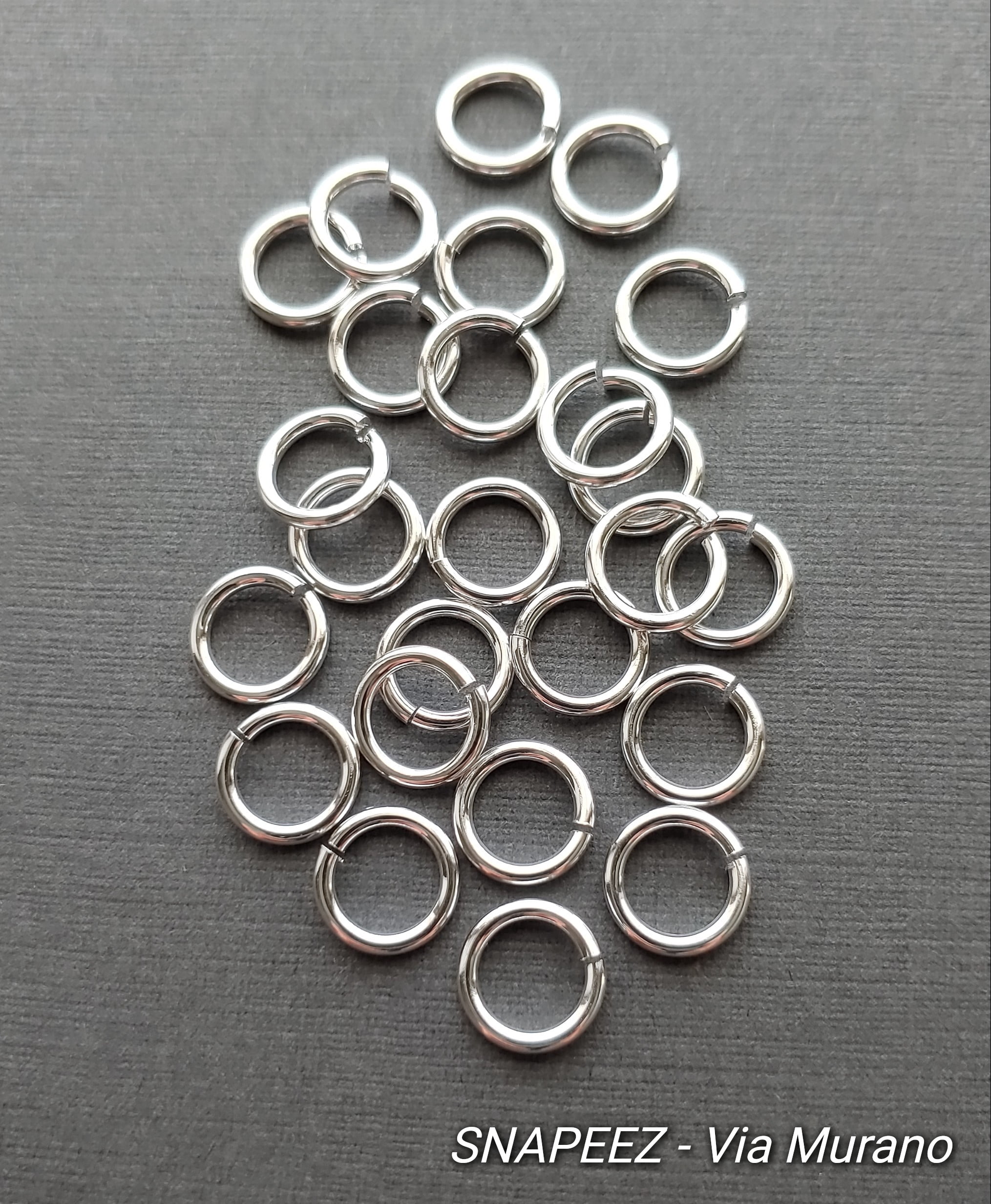 Snapeez II ULTRAPLATE 99.9% Pure Silver Plate Ring Hard Open Jump Ring 9mm Heavy Gauge (Pk 25) Jump Rings. The Ultra Secure No Solder Jump Ring. Made in USA.
