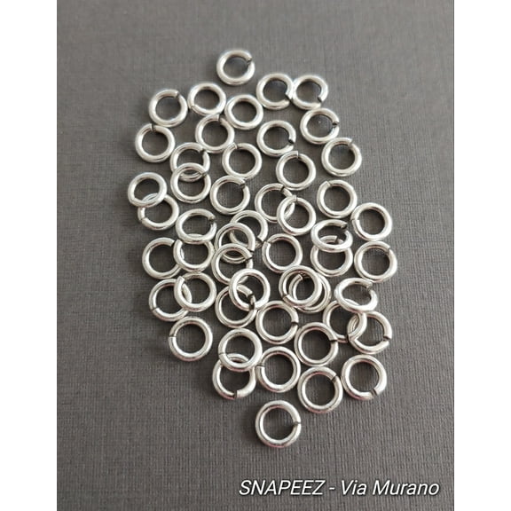 Snapeez II ULTRAPLATE 99.9% pure antique silver Moonlight Plate Ring Hard Open Jump Ring 7mm Heavy Gauge (Pk 50) Jump Rings. The Ultra Secure No Solder Jump Ring. Made in USA.