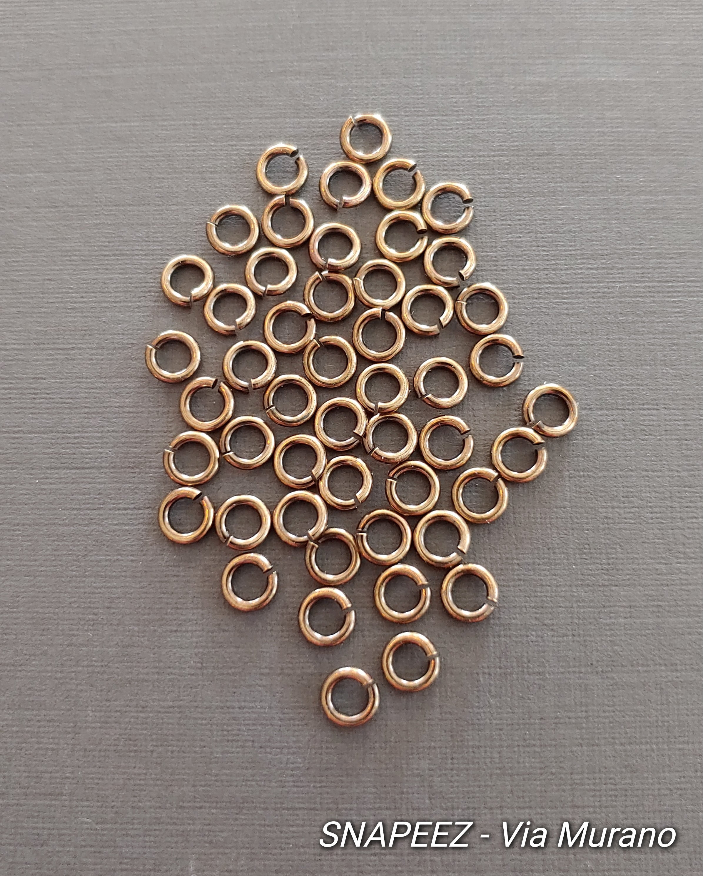 Snapeez II ULTRAPLATE Antique Brass Plate Ring Hard Open Jump Ring 7mm Heavy Gauge (Pk 50) Jump Rings. The Ultra Secure No Solder Jump Ring. Made in USA.