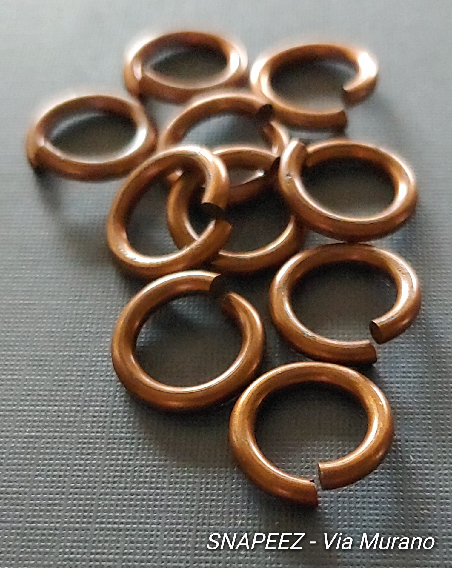 Snapeez II ULTRAPLATE Antique Bronze Chocolate Plate Ring Hard Open Jump Ring 10mm Heavy Gauge (Pk 10) Jump Rings. The Ultra Secure No Solder Jump Ring. Made in USA.
