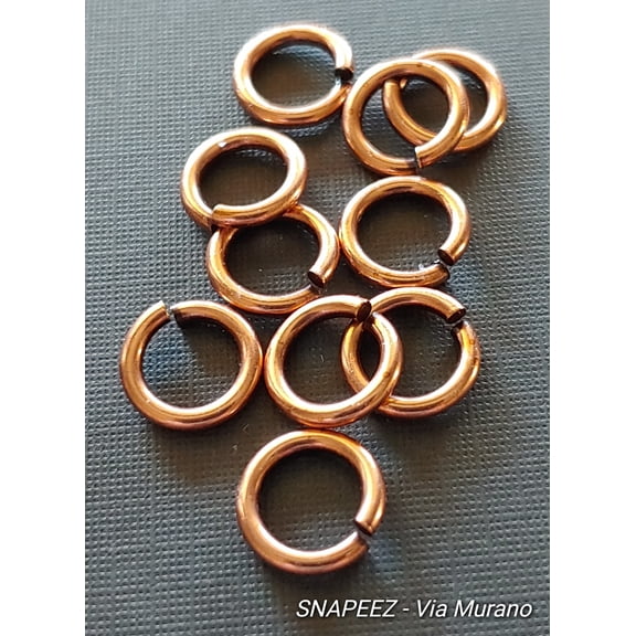 Snapeez II ULTRAPLATE Antique Copper Plate Ring Hard Open Jump Ring 10mm Heavy Gauge (Pk 10) Jump Rings. The Ultra Secure No Solder Jump Ring. Made in USA.