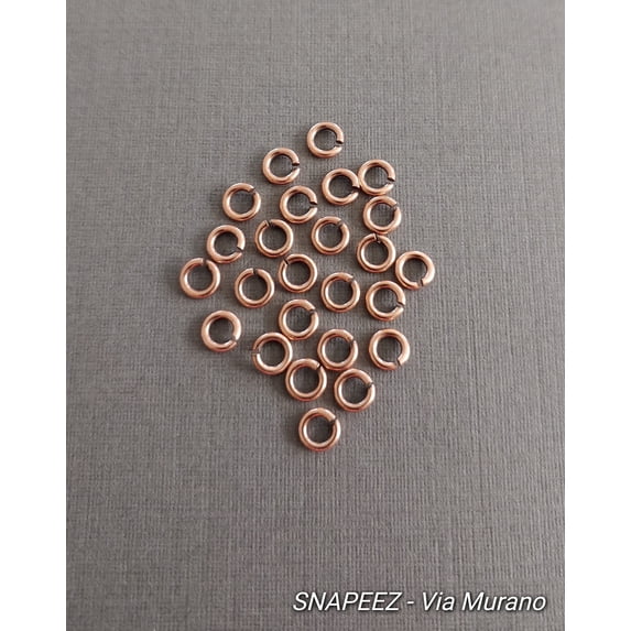 Snapeez II ULTRAPLATE Antique Copper Plate Ring Hard Open Jump Ring 5mm Heavy Gauge (Pk 25) Jump Rings. The Ultra Secure No Solder Jump Ring. Made in USA.