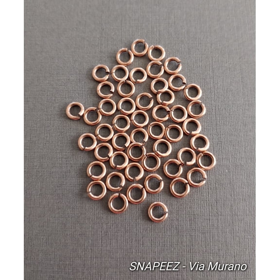Snapeez II ULTRAPLATE Antique Copper Plate Ring Hard Open Jump Ring 5mm Heavy Gauge (Pk 50) Jump Rings. The Ultra Secure No Solder Jump Ring. Made in USA.