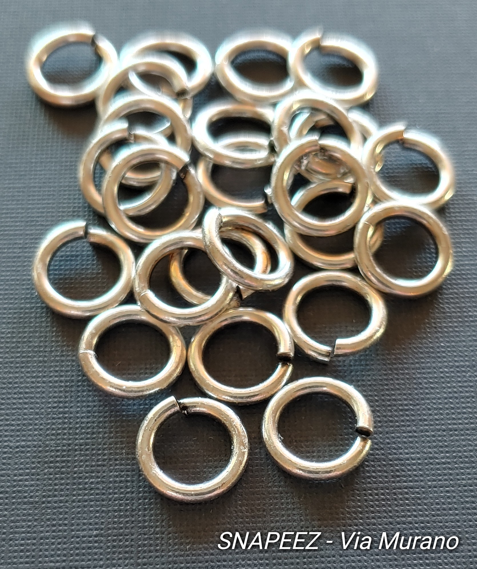 Snapeez II ULTRAPLATE Antique Silver Hard Open Jump Ring 10mm Heavy Gauge (Pk 25). Made in USA.