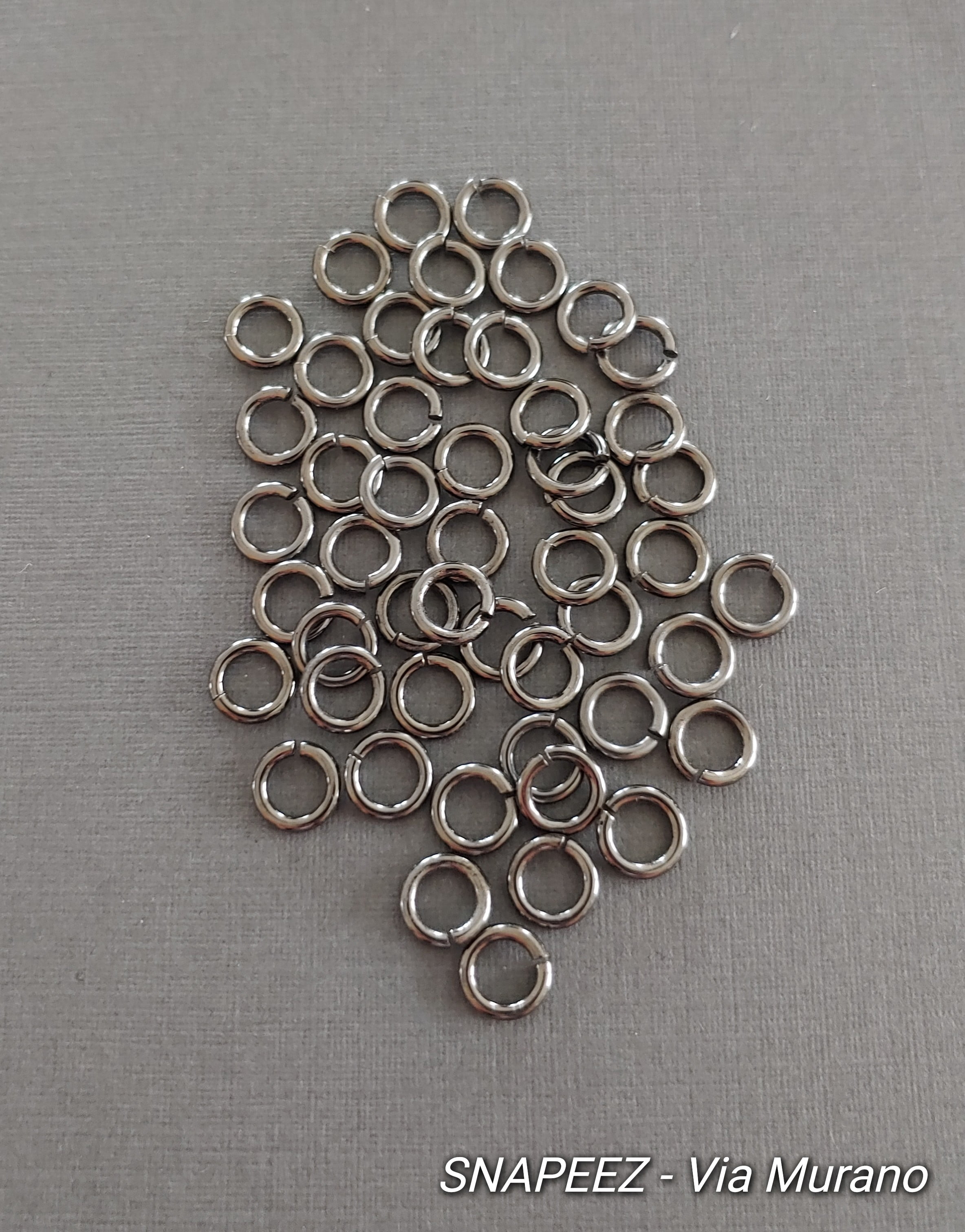 Snapeez II ULTRAPLATE Blackjack Black Nickel Plate Ring Hard Open Jump Ring 7mm Heavy Gauge (Pk 50) Jump Rings. The Ultra Secure No Solder Jump Ring. Made in USA.