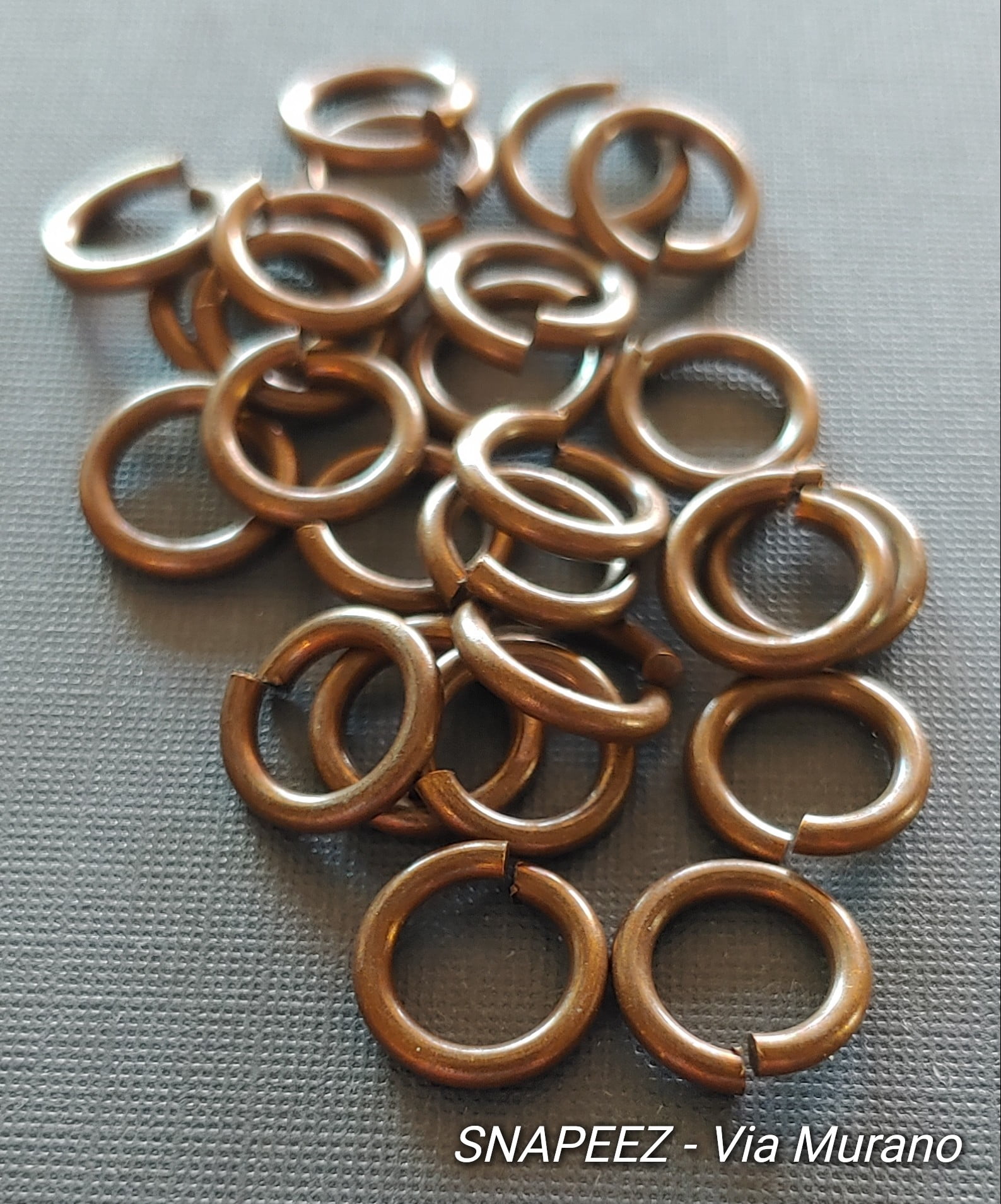 Snapeez II ULTRAPLATE Chocolate Hard Open Jump Ring 10mm Heavy Gauge (Pk 25). Made in USA.