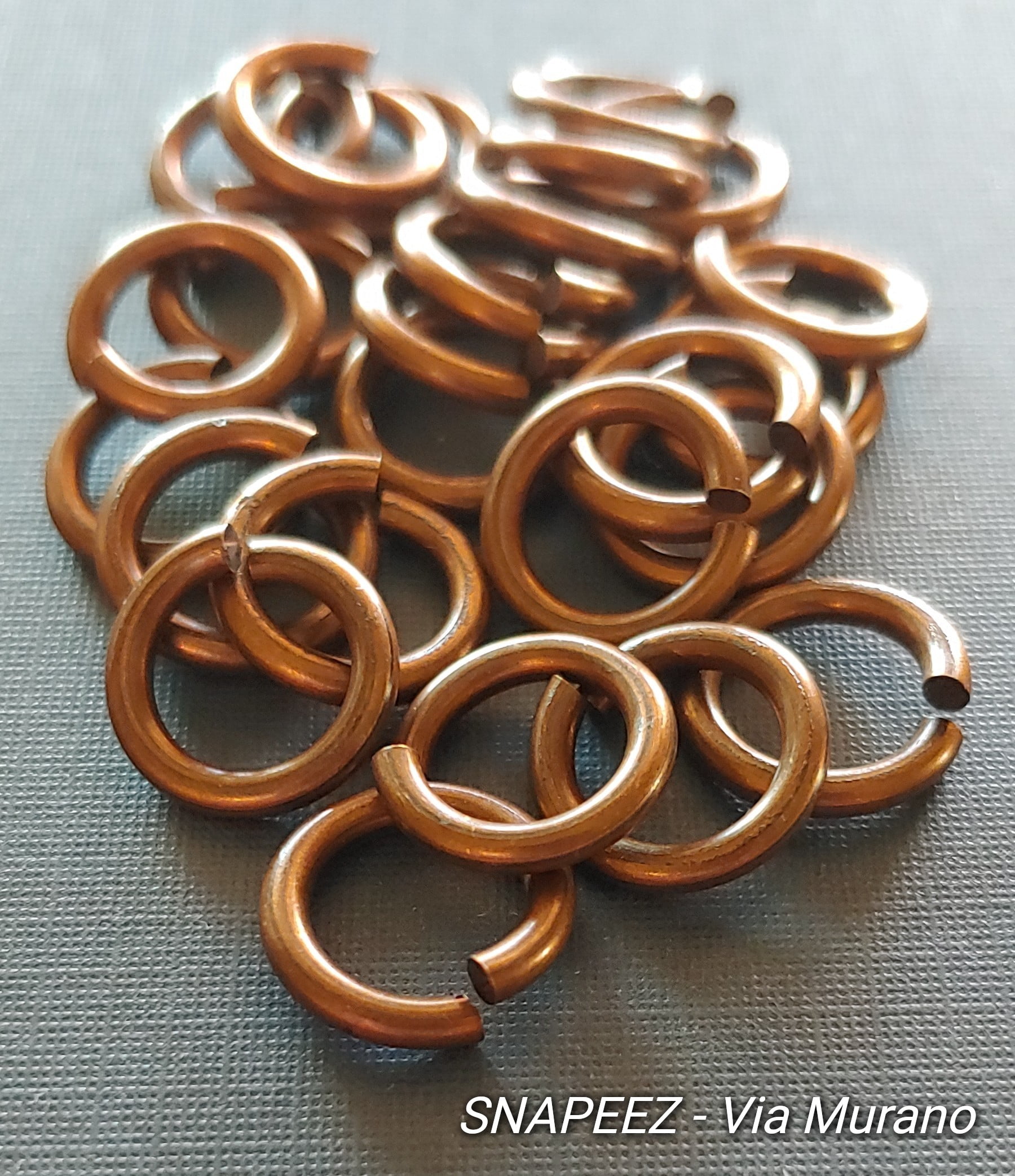 Snapeez II ULTRAPLATE Chocolate Hard Open Jump Ring 14mm Heavy Gauge (Pk 25). Made in USA.