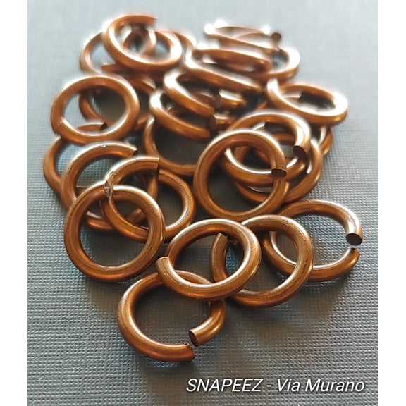 Snapeez II ULTRAPLATE Chocolate Hard Open Jump Ring 14mm Heavy Gauge (Pk 25). Made in USA.