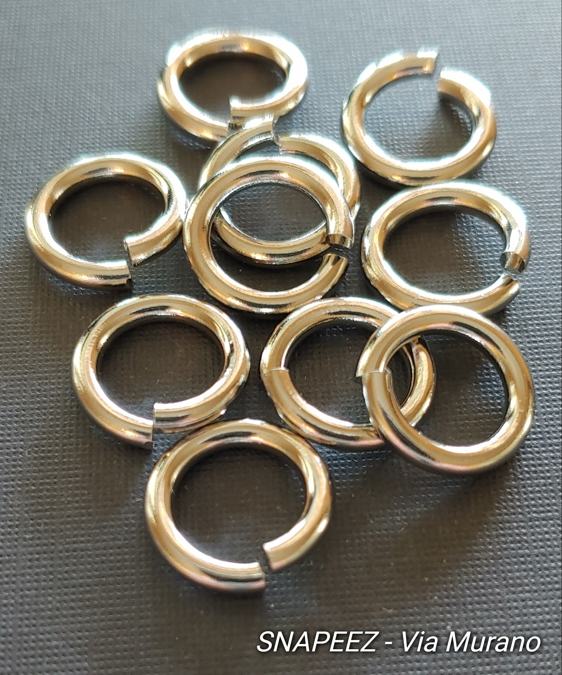 Snapeez II ULTRAPLATE Imitation Rhodium Plate Ring Hard Open Jump Ring 14mm Heavy Gauge (Pk 10) Jump Rings. The Ultra Secure No Solder Jump Ring. Made in USA.