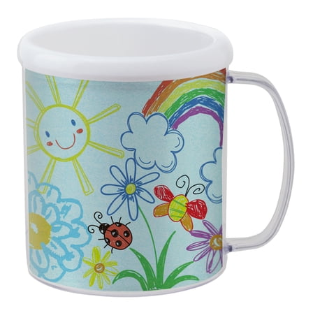 Snapins 11 oz. Plastic Create Your Own Photo Craft Mugs in White - Pack of 12