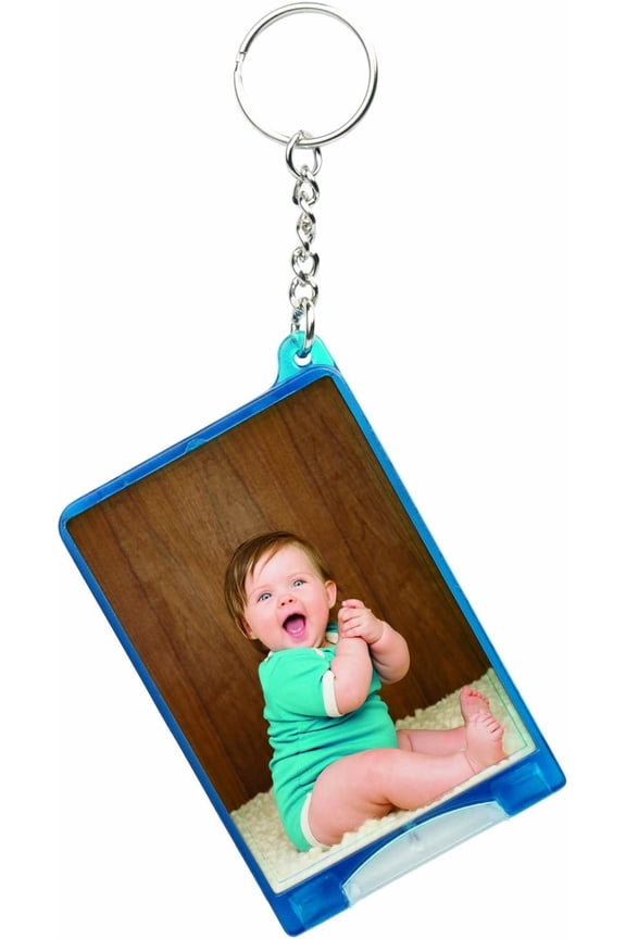 2" x 2.875" Blue Flashlight Photo Keychains - Pack of 72