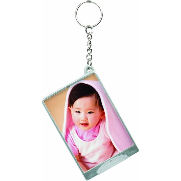 Snapins 2" x 2.875" Silver Flashlight Photo Keychains - Pack of 72