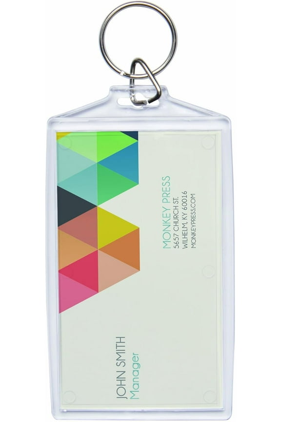 2" x 3.5" Clear Acrylic Business Card Keychains - Pack of 25
