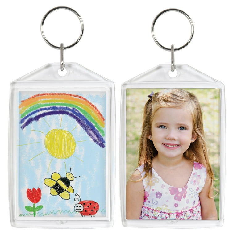 Snapins 2 x 3 Clear Acrylic Photo Keychains - Pack of 25